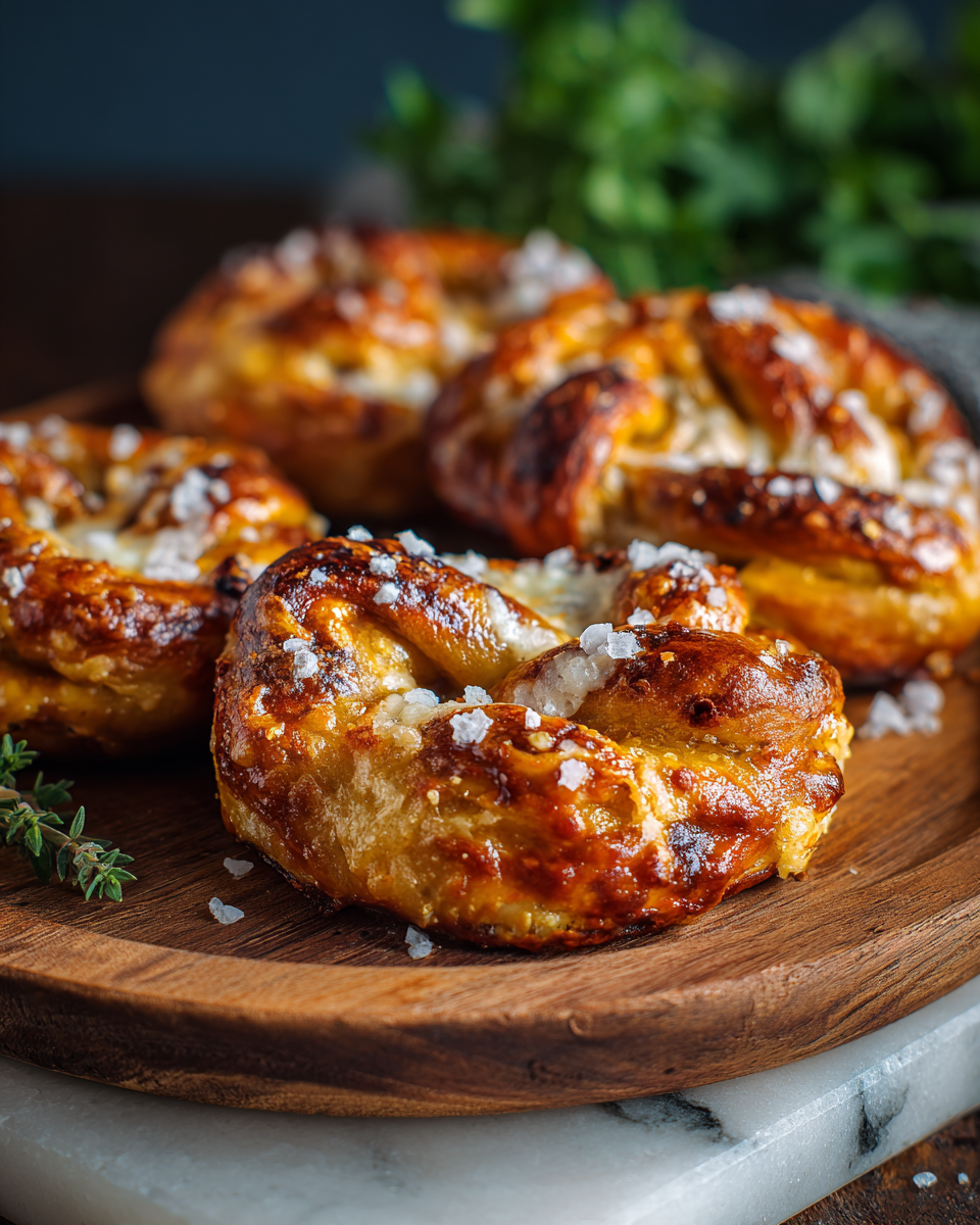 Bouchées de bretzel moelleux servies avec sauce fromage crémeuse, collation parfaite pour les fêtes.