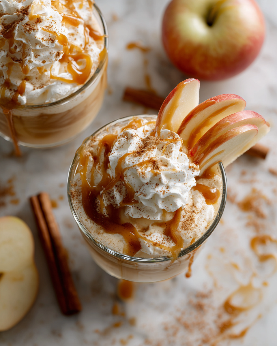 Mocktail de beurre de pomme au caramel, boisson automnale réconfortante et savoureuse