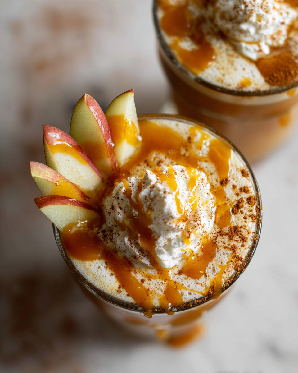 Mocktail de beurre de pomme au caramel, boisson automnale réconfortante et savoureuse