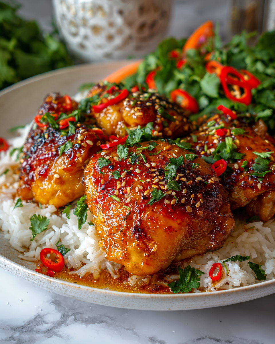 Recette rapide de poulet au miel et piment, savoureux et facile à préparer, parfait pour vos dîners festifs.