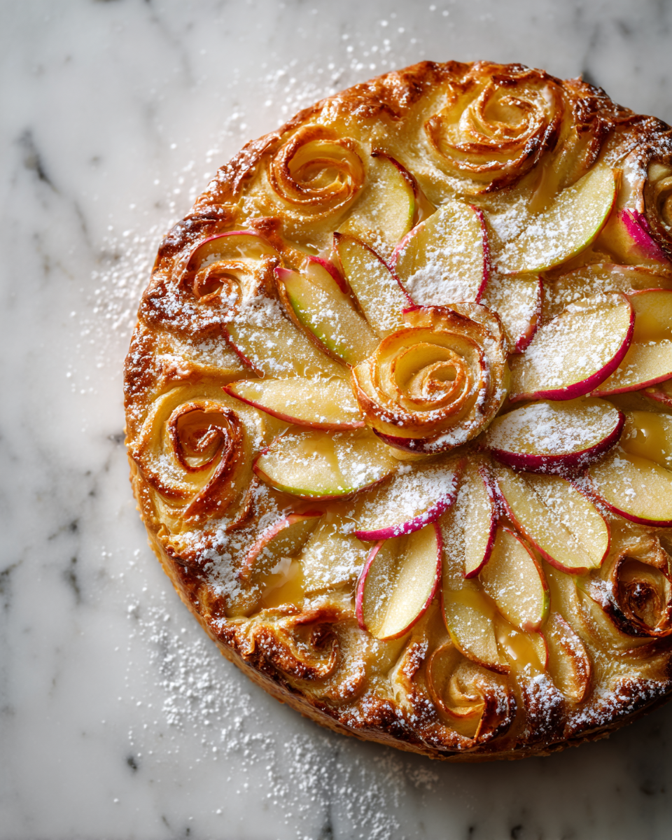Délicieuses roses de pâte feuilletée aux pommes, un dessert élégant et savoureux pour l'automne.