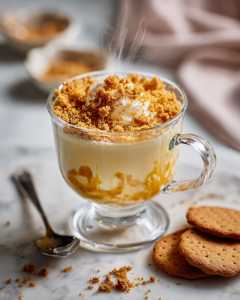 Le thé au lait de biscuit sucré pour les soirées d'automne Thé au lait de biscuit sucré, recette réconfortante pour l'automne, boisson chaude délicieuse avec des biscuits.