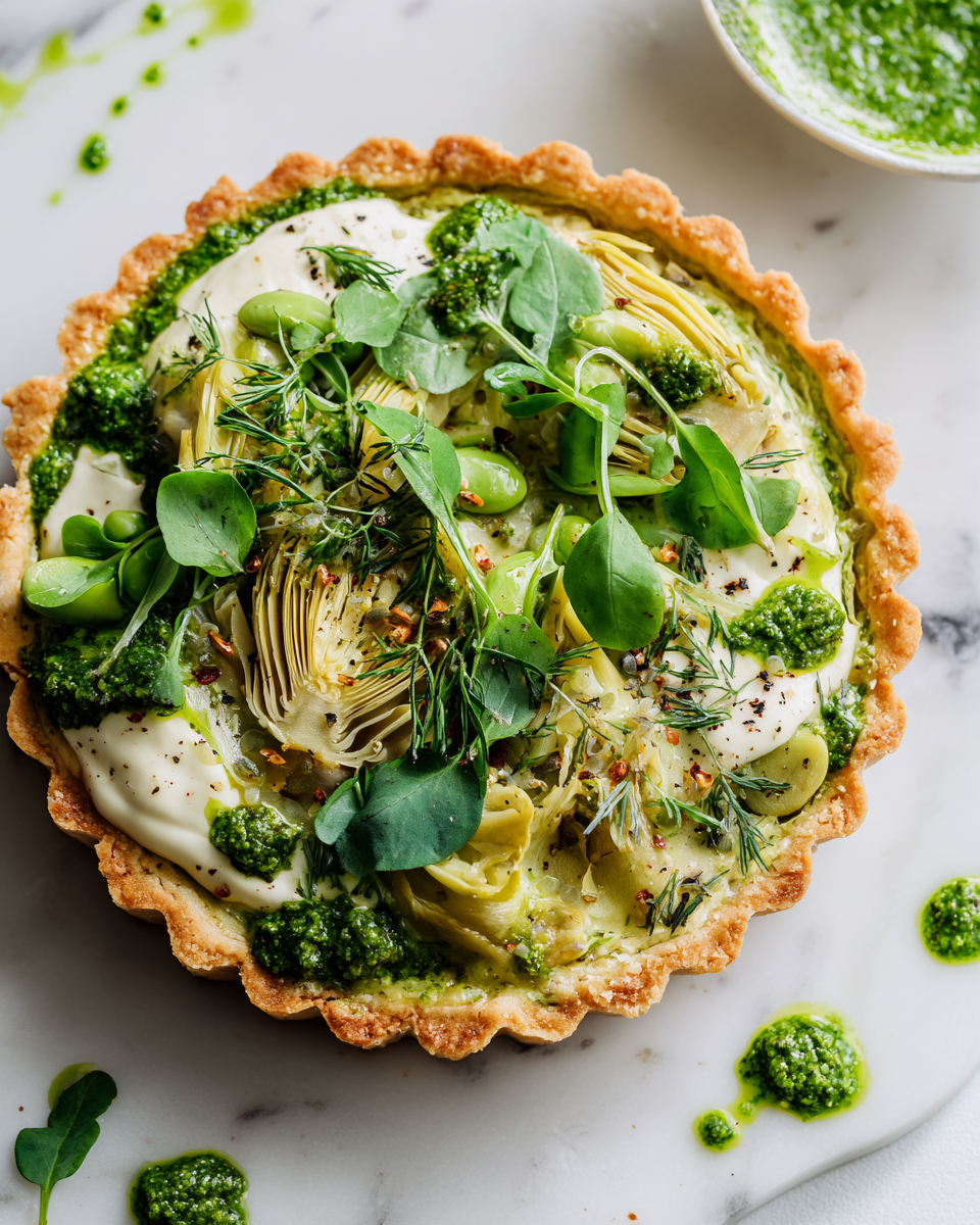 Tarte aux Artichauts et Fèves avec Pesto de Cresson 4b2289ad 6572 4698 9879 3450c9d67c16tl