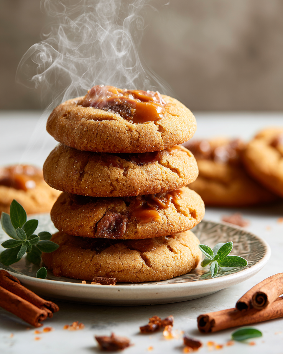 Biscuits caramel épicés croustillants, idéaux pour les fêtes de saison, doux et épicés, recettes de biscuits faciles à préparer.