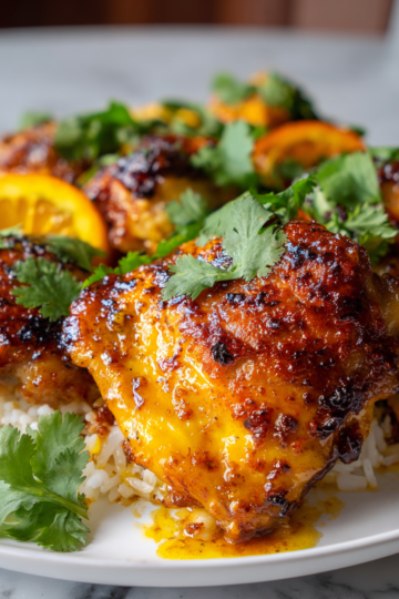 Recette savoureuse de poulet chipotle à l'orange, mélange sucré et épicé, idéal pour les dîners en famille.