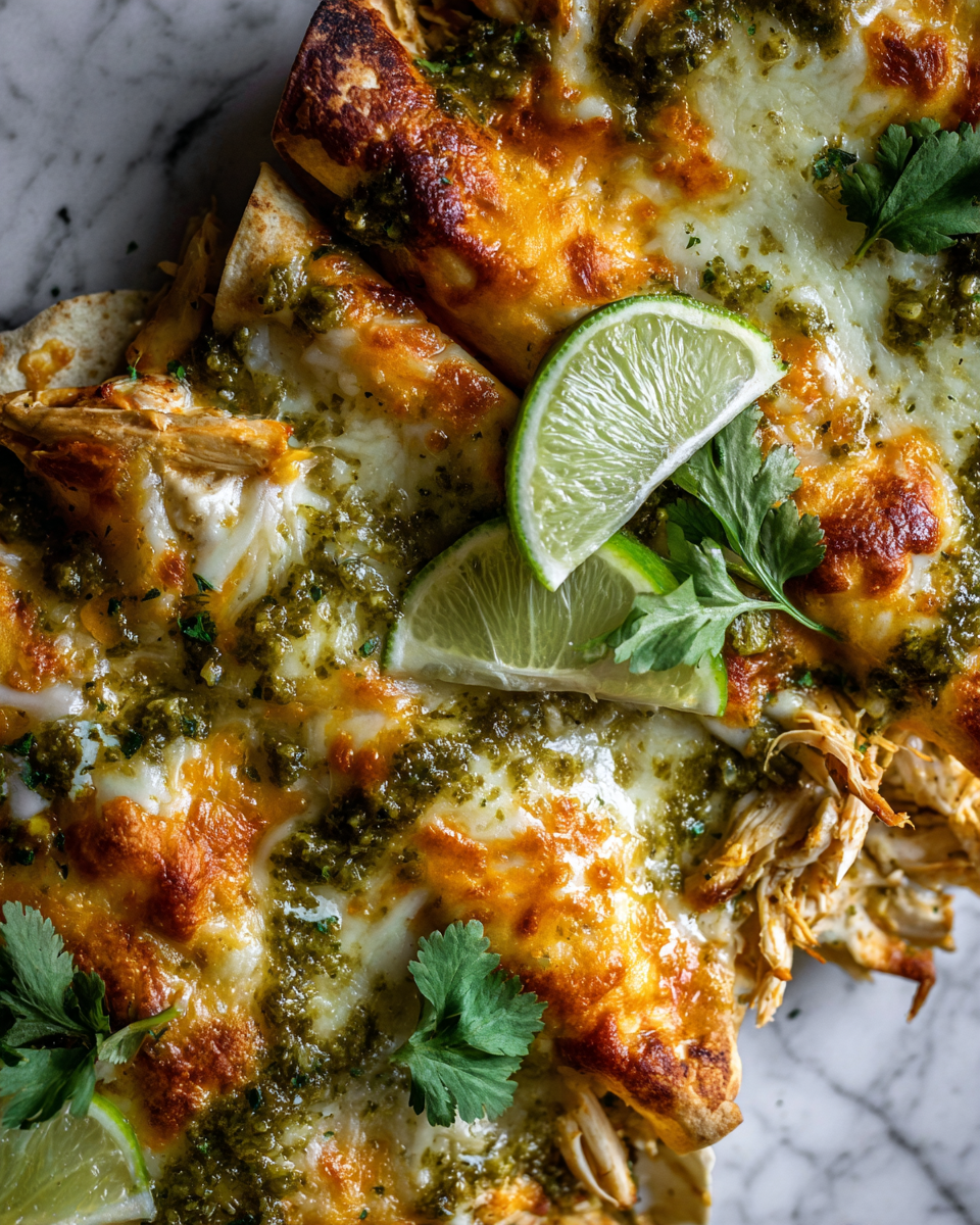 Enchiladas suizas crémeuses et réconfortantes, idéales pour les soirées d'automne.