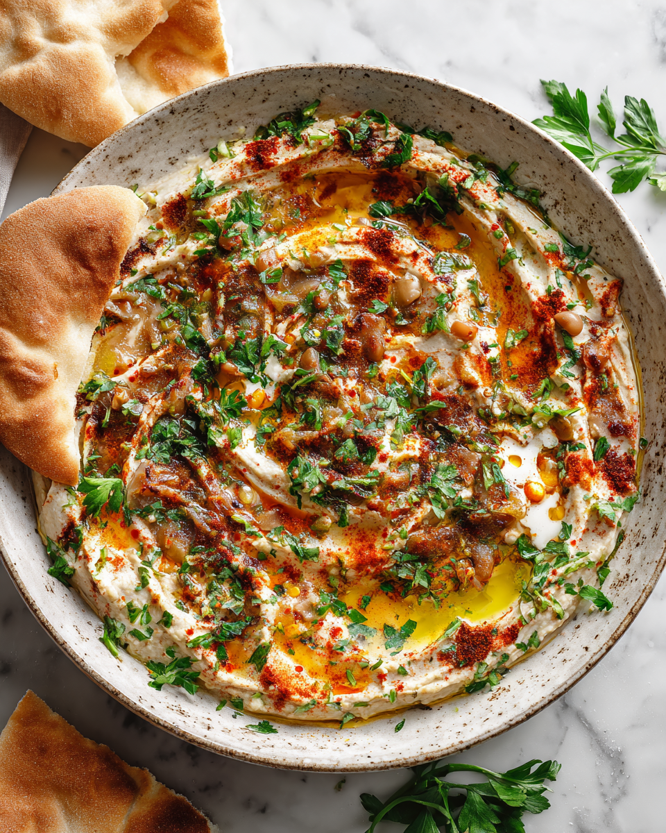 Ful Medames égyptien : fèves fava, tahini, recette healthy, brunch savoureux, plat vegan et sans gluten.