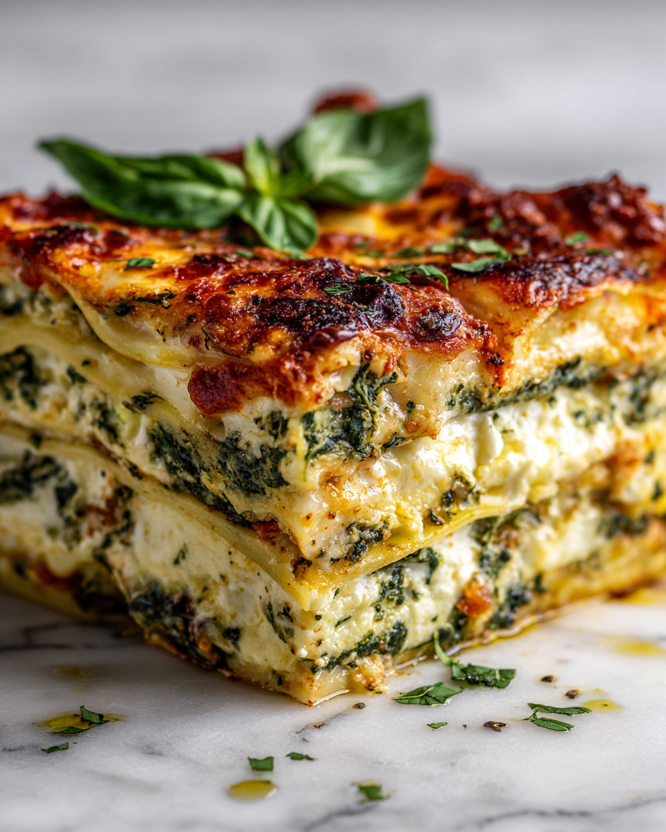 Lasagne aux épinards chaude et appétissante, parfaite pour les repas familiaux.