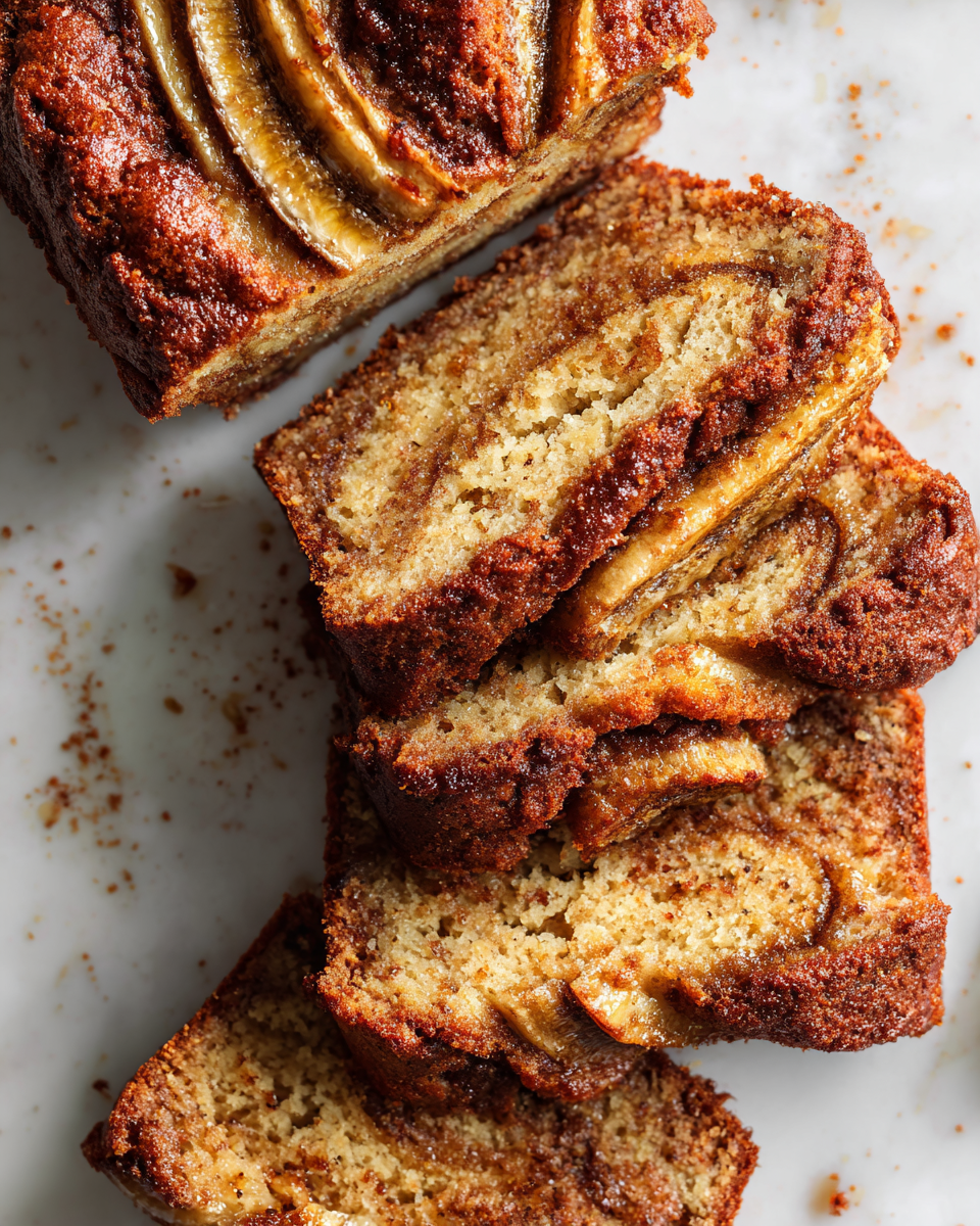 Pain à la banane sans farine, riche en saveurs automnales, idéal pour les collations et les petits déjeuners sains.