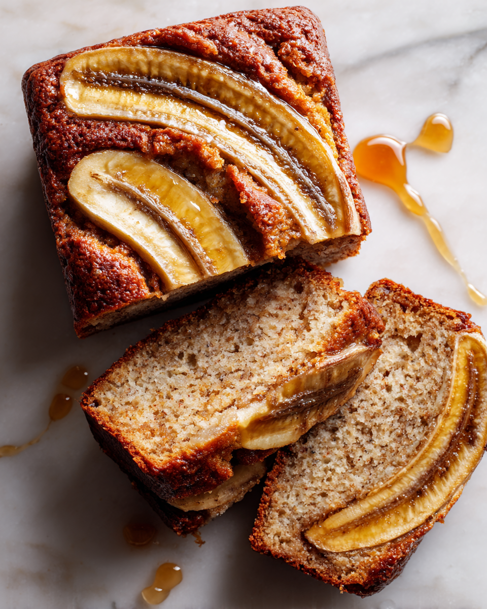 Pain à la banane sans farine, riche en saveurs automnales, idéal pour les collations et les petits déjeuners sains.