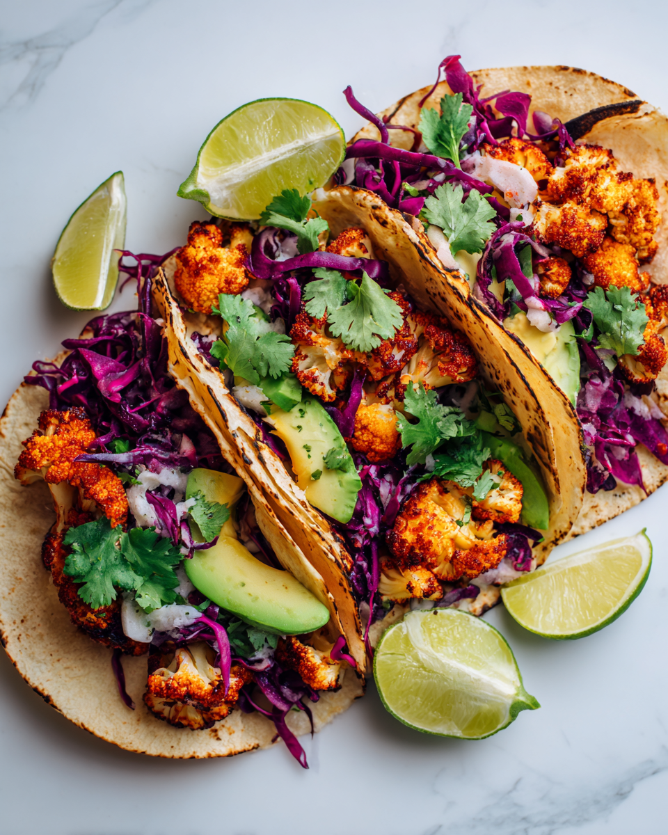 Savourez des Tacos au Chou-Fleur Croustillants Recette de tacos au chou-fleur croustillants, végétariens, parfaits pour les soirées printanières, faciles à faire et pleins de saveurs.