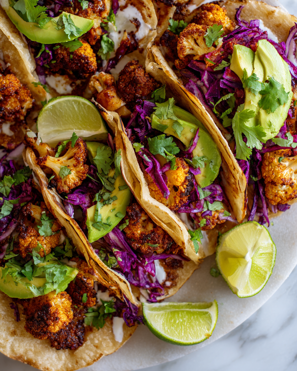 Savourez des Tacos au Chou-Fleur Croustillants Recette de tacos au chou-fleur croustillants, végétariens, parfaits pour les soirées printanières, faciles à faire et pleins de saveurs.