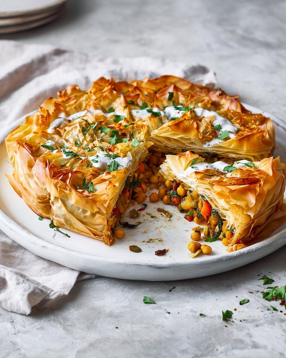 tarte filo au curry réconfortante et délicieuse