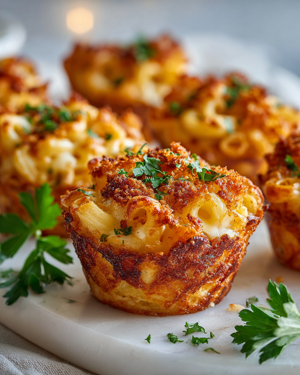 Tasses de macaroni au fromage croustillantes, recette simple et réconfortante pour l'automne à Paris, idéale pour les fêtes et les réunions familiales.
