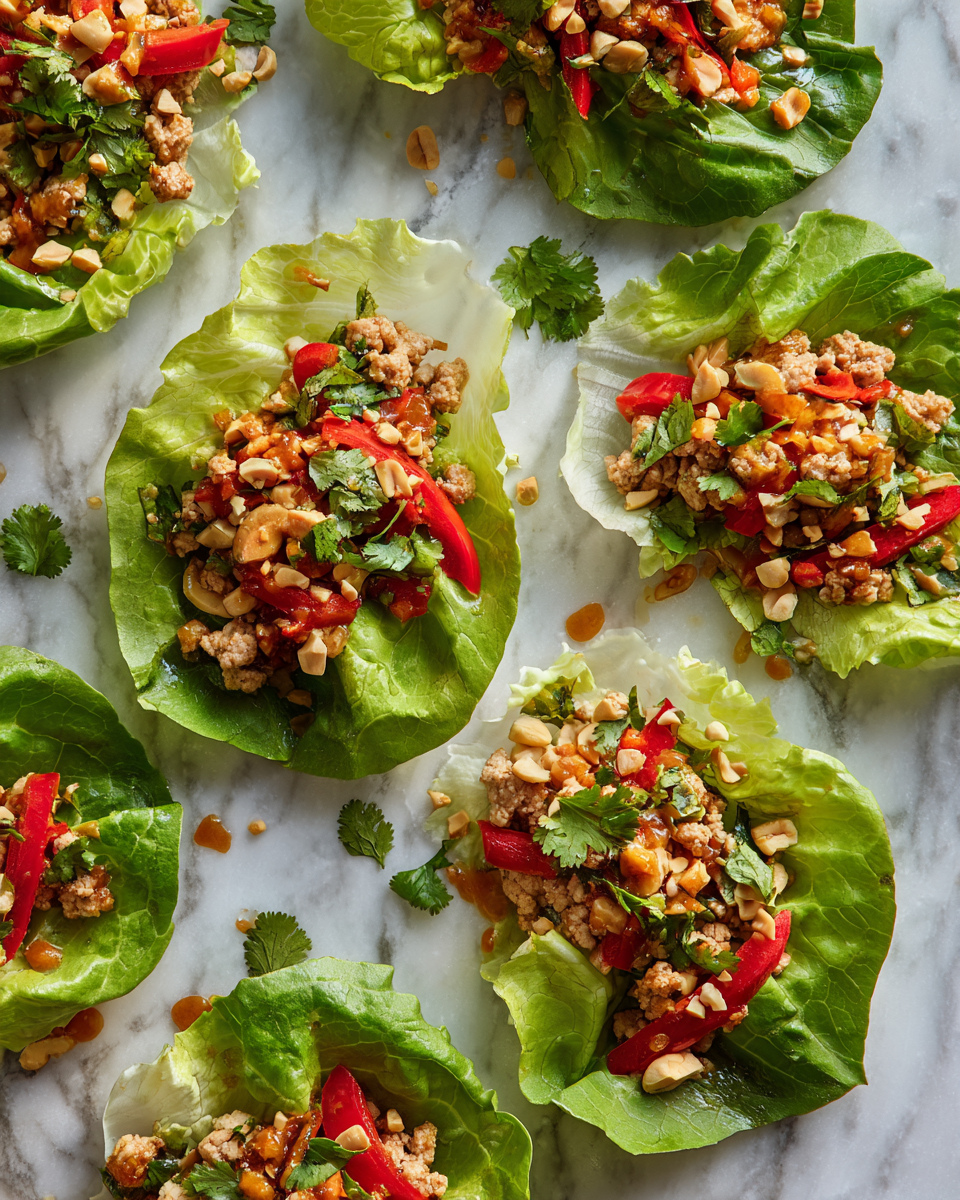 Savourez ces Wraps de Laitue à la Dinde Asiatique Wraps de laitue dinde asiatique, recette légère et savoureuse