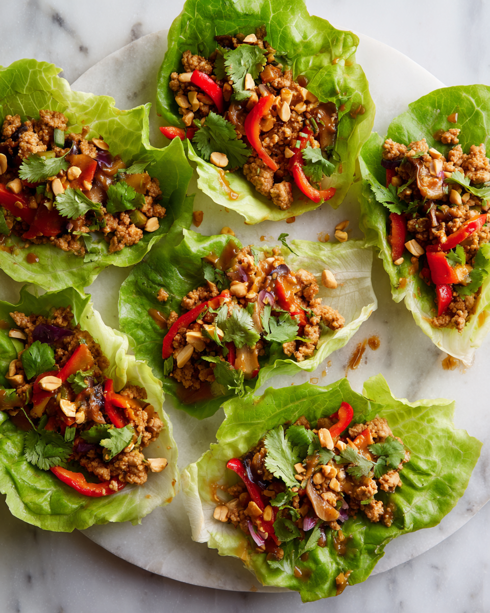 Savourez ces Wraps de Laitue à la Dinde Asiatique Wraps de laitue dinde asiatique, recette légère et savoureuse