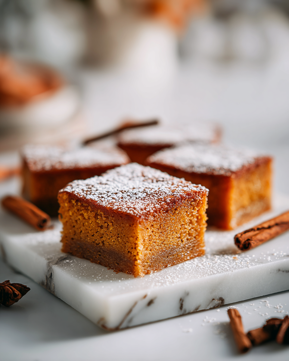 Savourez ces Délicieuses Barres de Pain d'Épice Barres de biscuits au pain d'épice avec glaçage sucré, dessert d'automne parfait pour les fêtes.