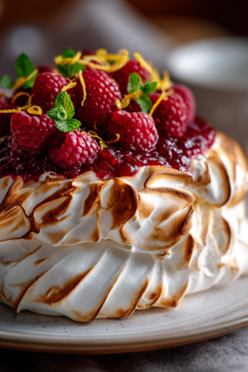 Reine des puddings, dessert français classique avec meringue dorée, parfait pour les repas en famille.