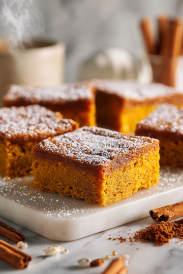 Barres de biscuits au pain d'épice avec glaçage sucré, dessert d'automne parfait pour les fêtes.
