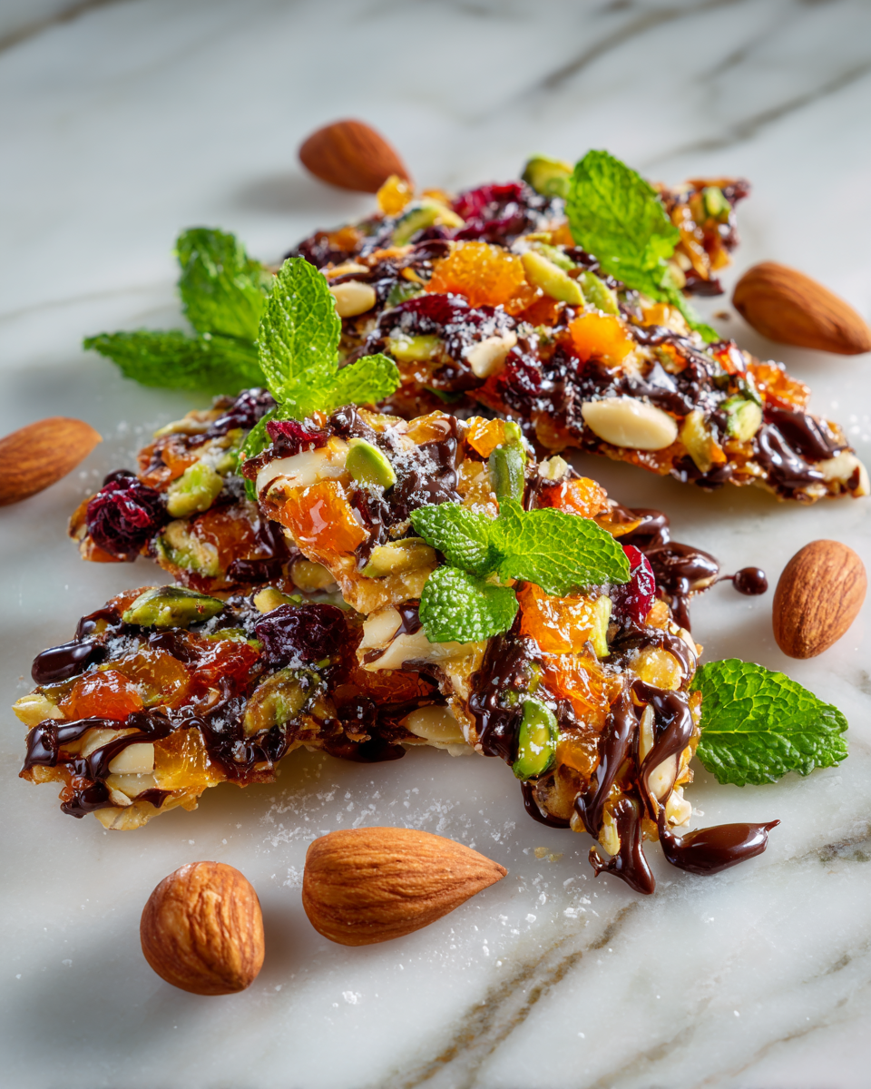 Recette délicieuse de Florentines croustillants aux fruits secs et noix, idéals pour les fêtes d'automne en France.