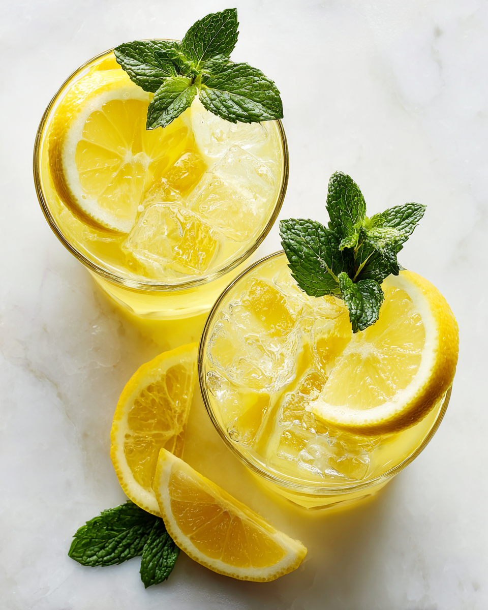 Limonade maison rafraîchissante servie avec des tranches de citron et de la menthe, recette estivale facile et rapide.
