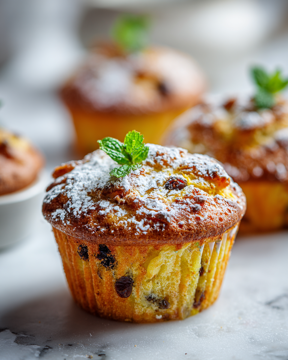 Savourez les Muffins Simnel aux Fruits Secs Muffins Simnel aux fruits secs et pâte d'amande, délicieux pour Pâques